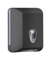 Luxury - Dispenser Nero per carta igienica in foglietti - Compatibile con Fogli a V (max 350) e a Z (max 250) - verniciatura ad acqua Art. 622