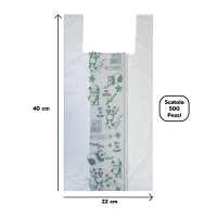 Buste Shopper Biodegradabili Compostabili Mini cm. 22x40 Confezione da 500 Pezzi